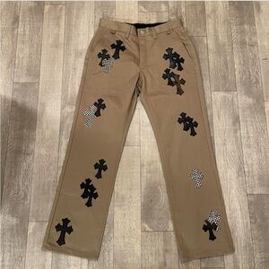 Chrome Hearts Chino Pants With Leather Cross
Patches Size 30